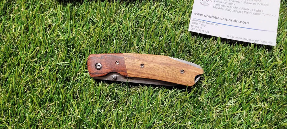 Jkr Couteau de poche pliant , bois de Zèbre -