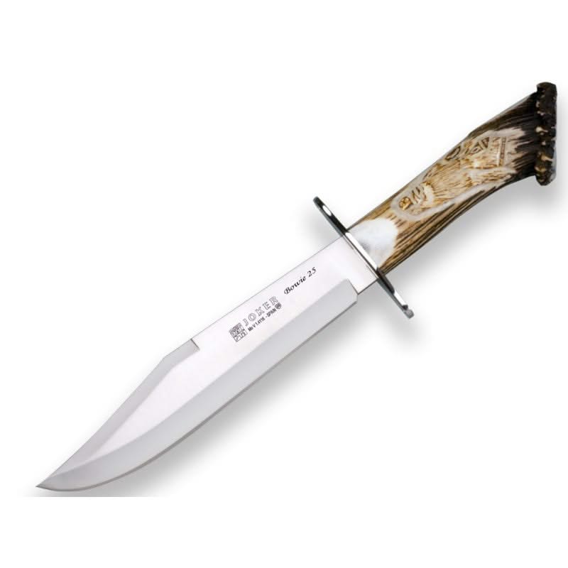 Joker CT101Couteau de chasse en bois de cerf lame Bowie -