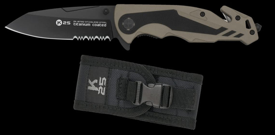 K25 Couteau pliant Tactique Coyote -