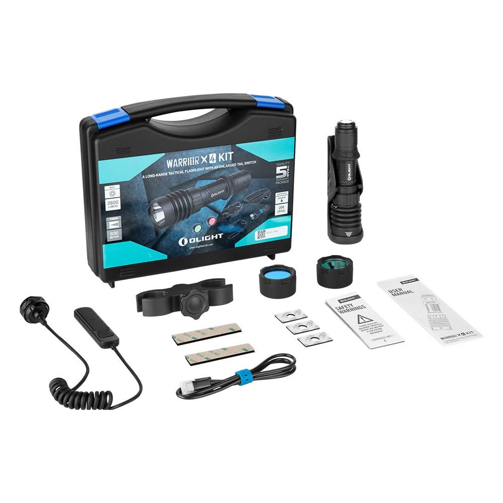 Olight Warrior X 4 Lampe tactique 2600 lumens Kit Chasse avec Strobe -