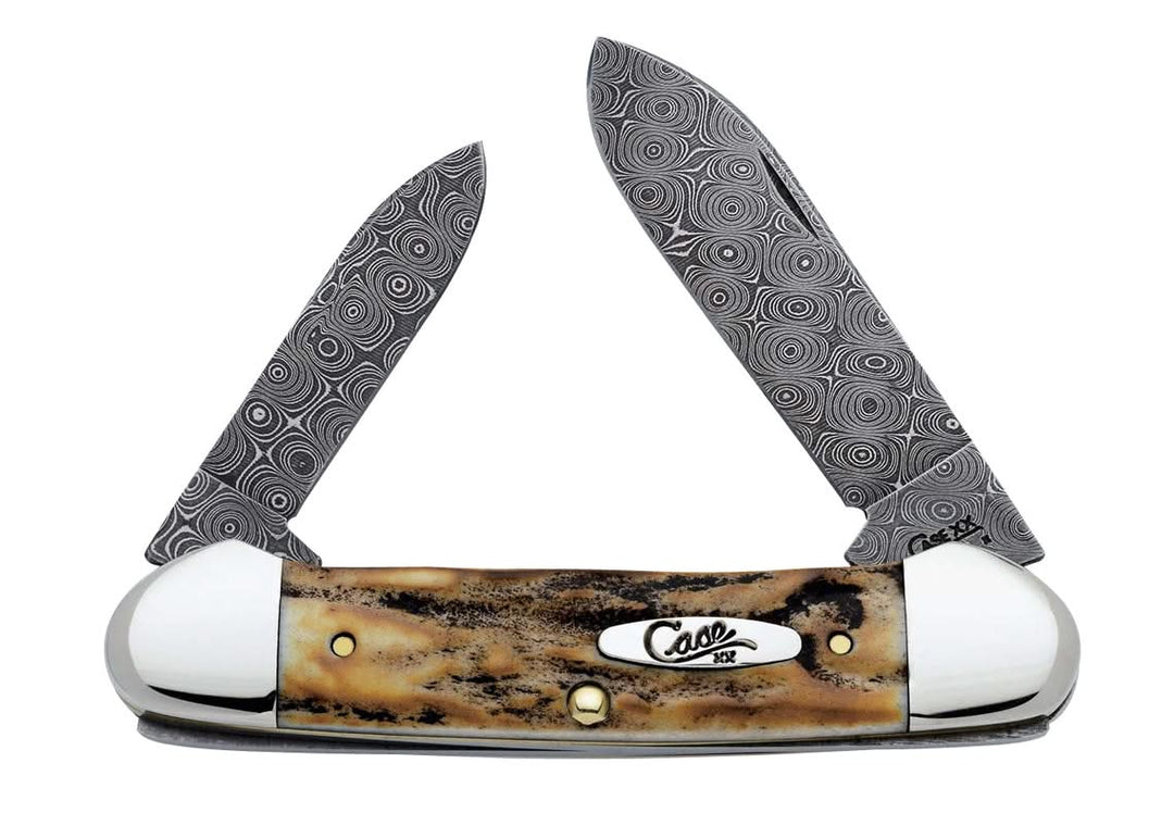 Case CA06098 Couteau - Etui DAM - Cerf Brûlé - Damas -