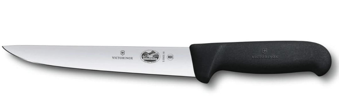 Victorinox 5.5503.18 Couteau à saigner/découper lame 18 cm manche fibrox noir -