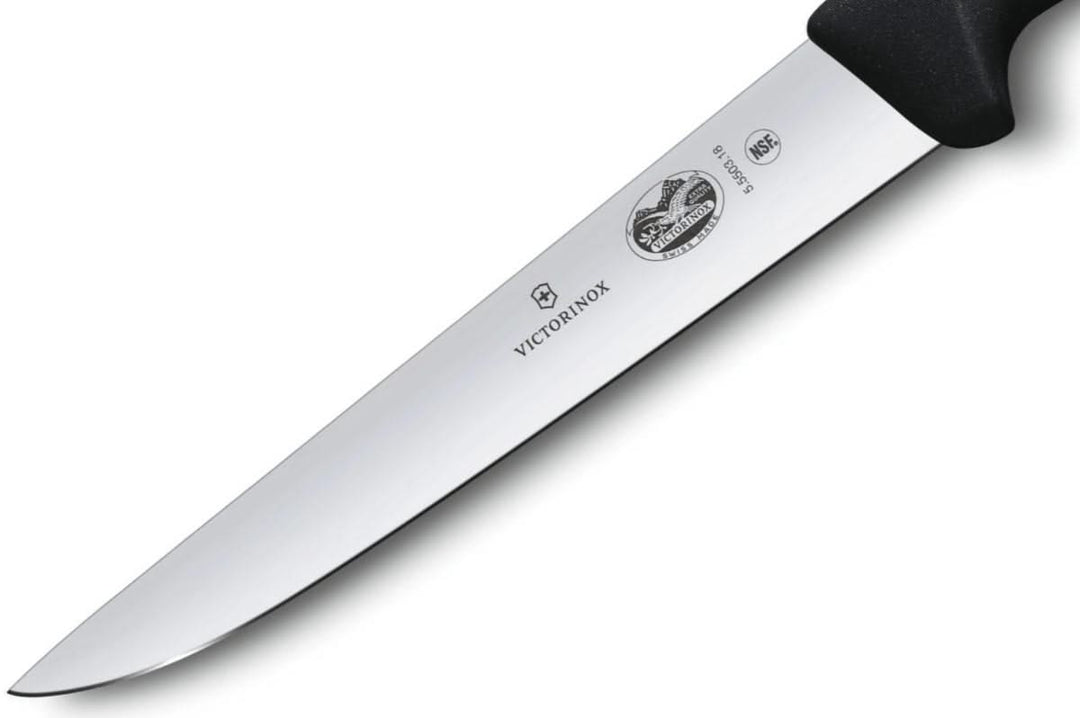 Victorinox 5.5503.18 Couteau à saigner/découper lame 18 cm manche fibrox noir -