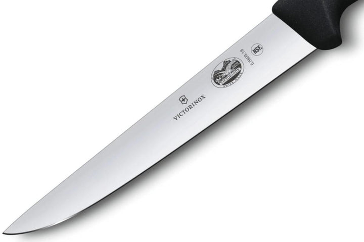 Victorinox 5.5503.18 Couteau à saigner/découper lame 18 cm manche fibrox noir -