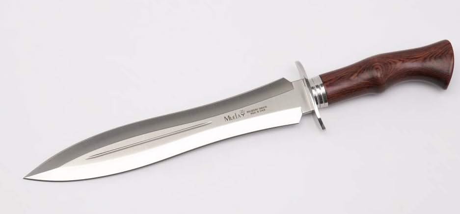 Muela Agarre Couteau de chasse - manche en bois de corail pressé, lame 24,5 cm -