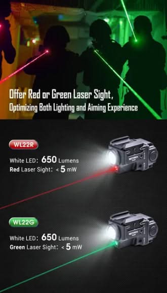 Nextorch WL22G Lampe d'arme rechargeable sous-compacte 650 lumens -