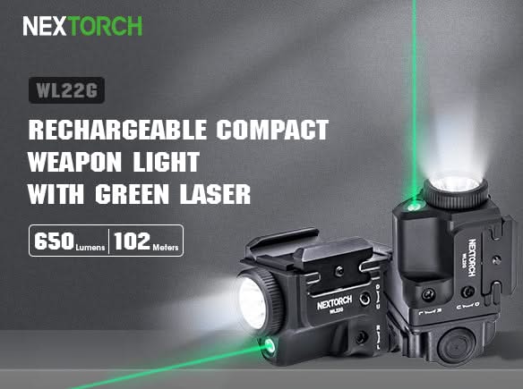 Nextorch WL22G Lampe d'arme rechargeable sous-compacte 650 lumens -