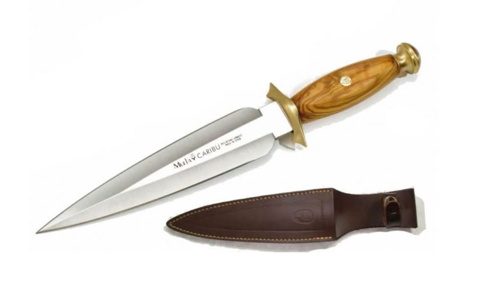 Muela Caribu.OL manche en olivier - feuille de laiton -