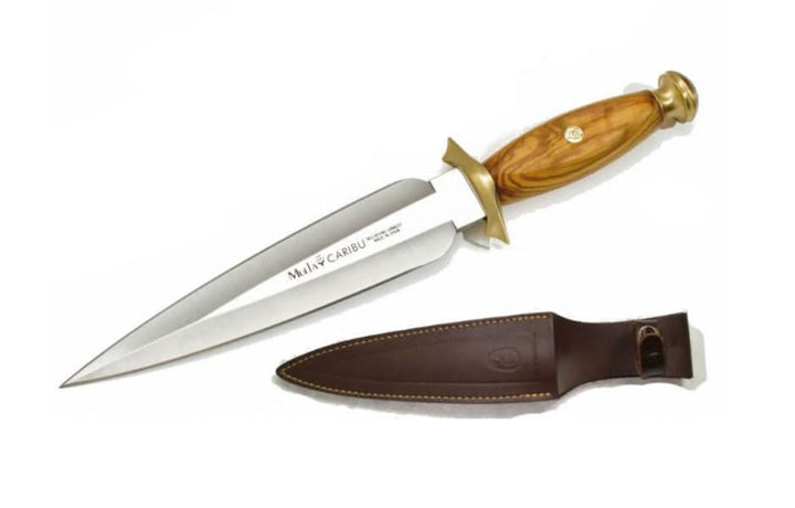 Muela Caribu.OL manche en olivier - feuille de laiton -