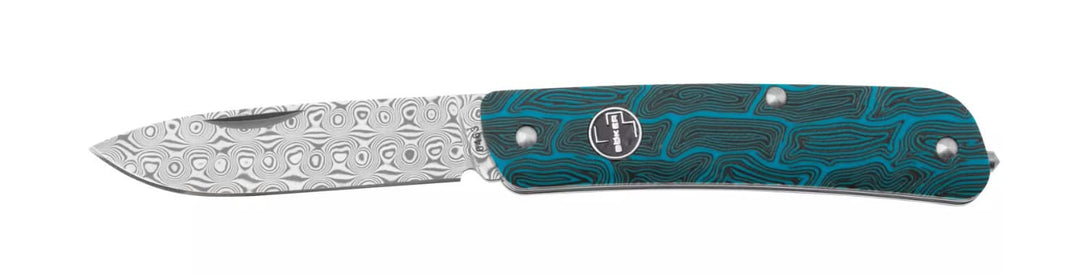 Böker 01BO559DAM couteau de poche Plus Tech Tool, Damascus Blade Blue Damast G10 -