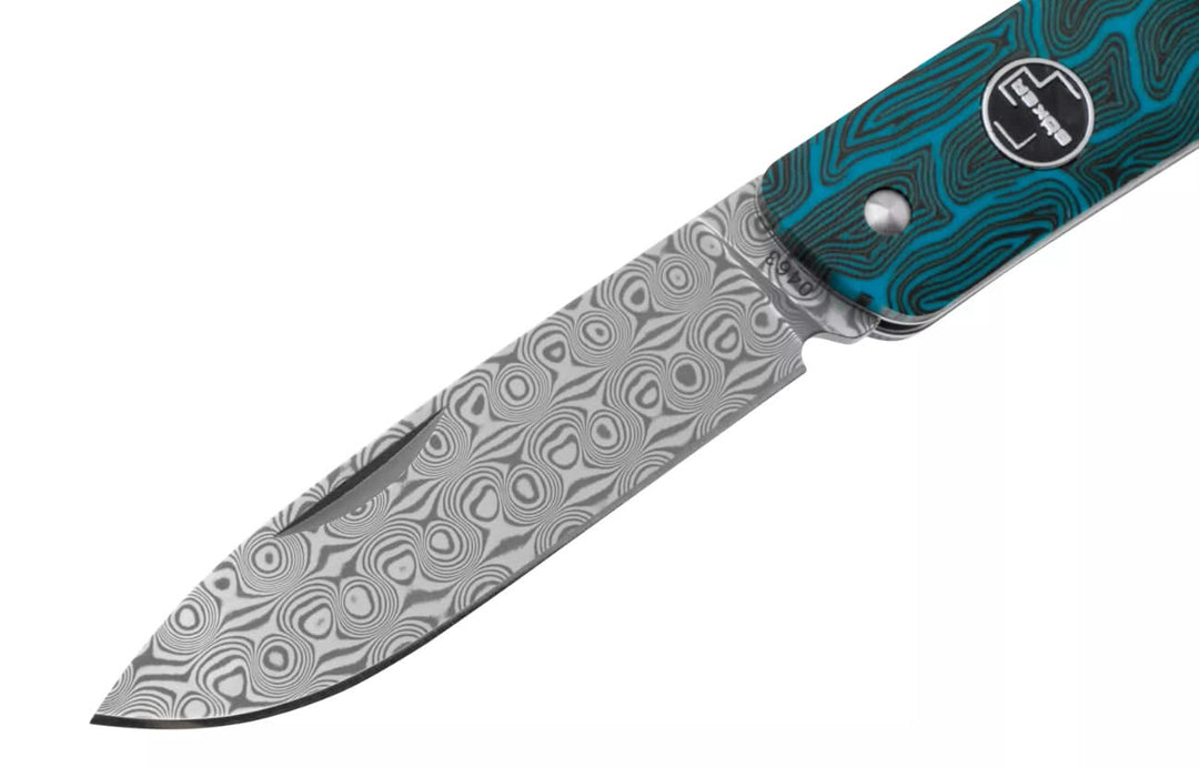 Böker 01BO559DAM couteau de poche Plus Tech Tool, Damascus Blade Blue Damast G10 -