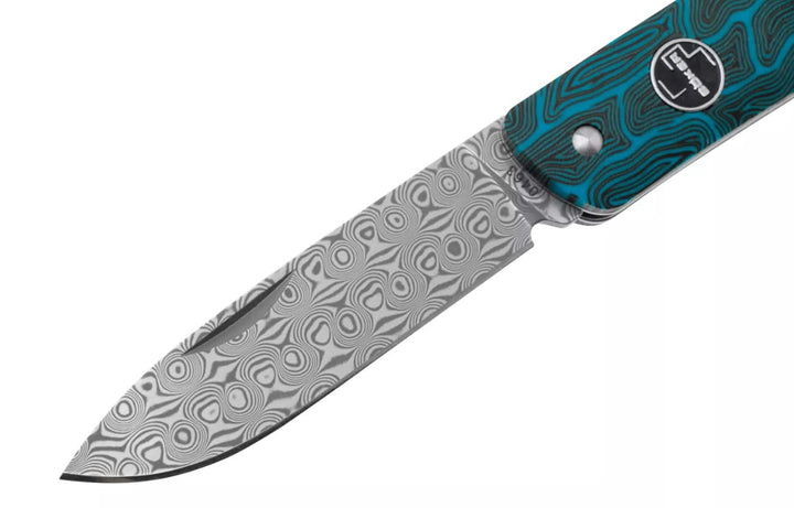Böker 01BO559DAM couteau de poche Plus Tech Tool, Damascus Blade Blue Damast G10 -