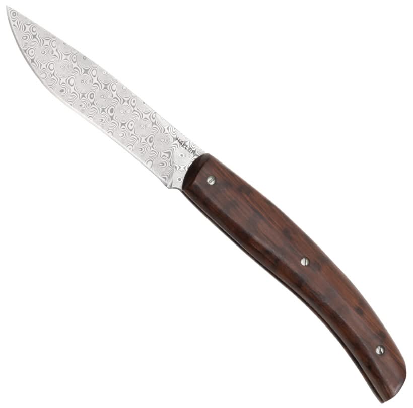 Haller 43350 Couteau de poche - Acier Damas - Bois de serpent -