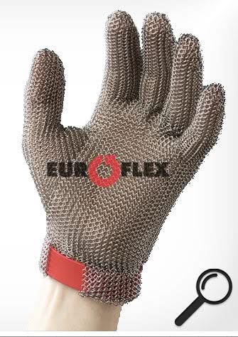Euroflex 616553 M (8) Rouge Gant de protection avec mailles anti coupure -