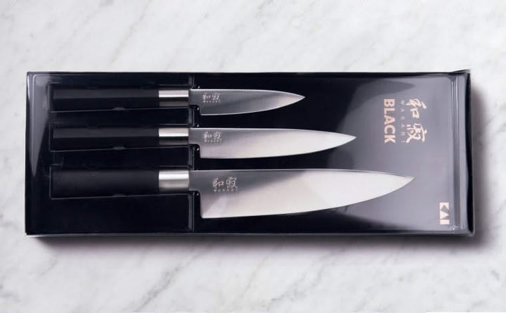 Kai 67S300P Wasabi Black Coffret 3 Couteaux : Office , universel et chef -