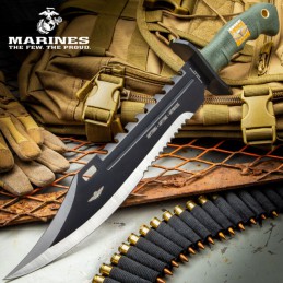 Couteau fixe United Cutlery UC2863 Marine Force Recon Sawback Bowie - 