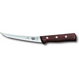 Victorinox 5.6616.15 Couteau à désosser avec Lame courbée/étroite, Acier Inoxydable, Brun, 15 cm - 