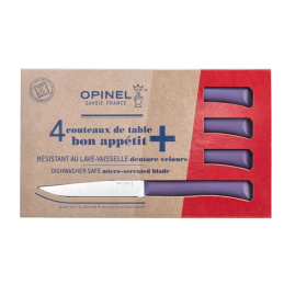 Opinel Coffret 4 couteaux de table Bon Appétit+ Violet - 