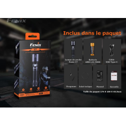 Fenix C7 Lampe de poche rechargeable haute performance - 3000 lumens - 