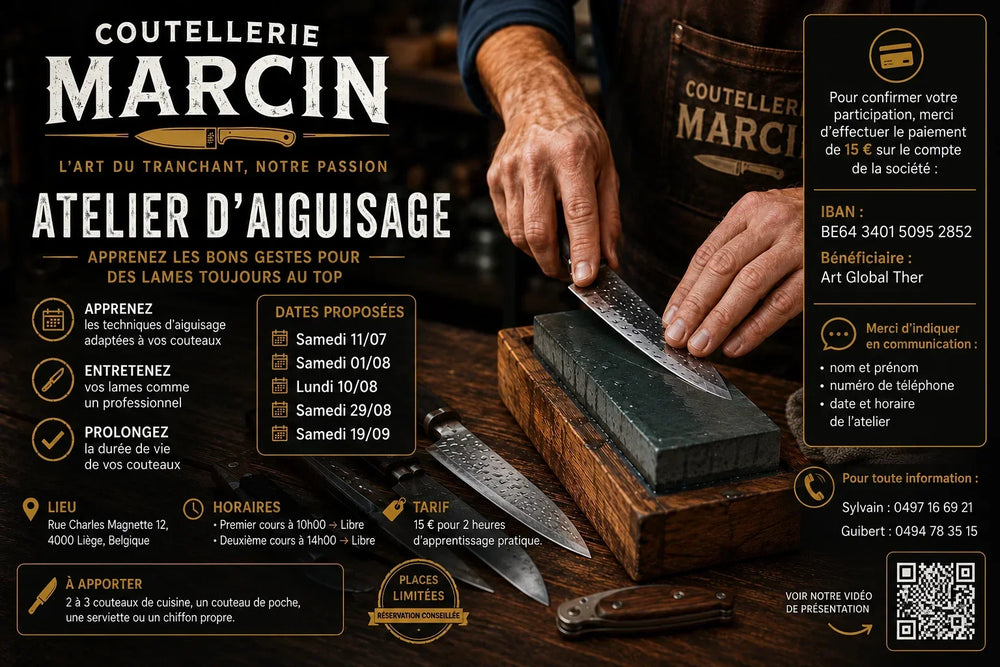 Atelier Aiguisage à Liège : Apprenez à Redonner du Tranchant à vos Couteaux