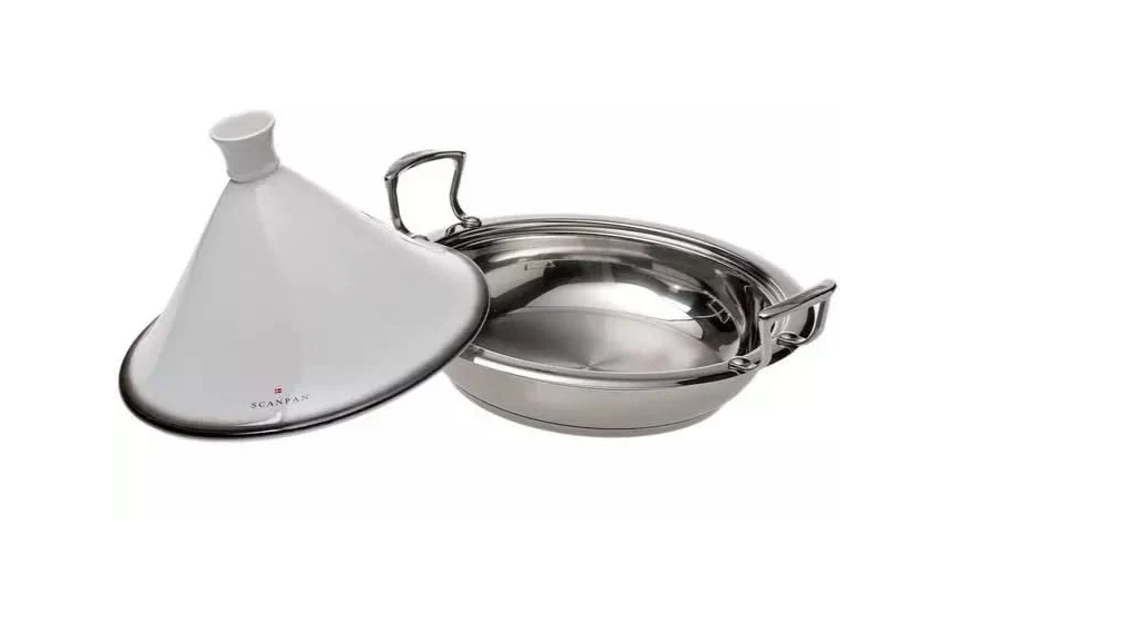 "Tajine Scanpan avec poulet, citrons confits et olives, prêt à servir, disponible chez Coutellerie Marcin à Ciney et Liège"