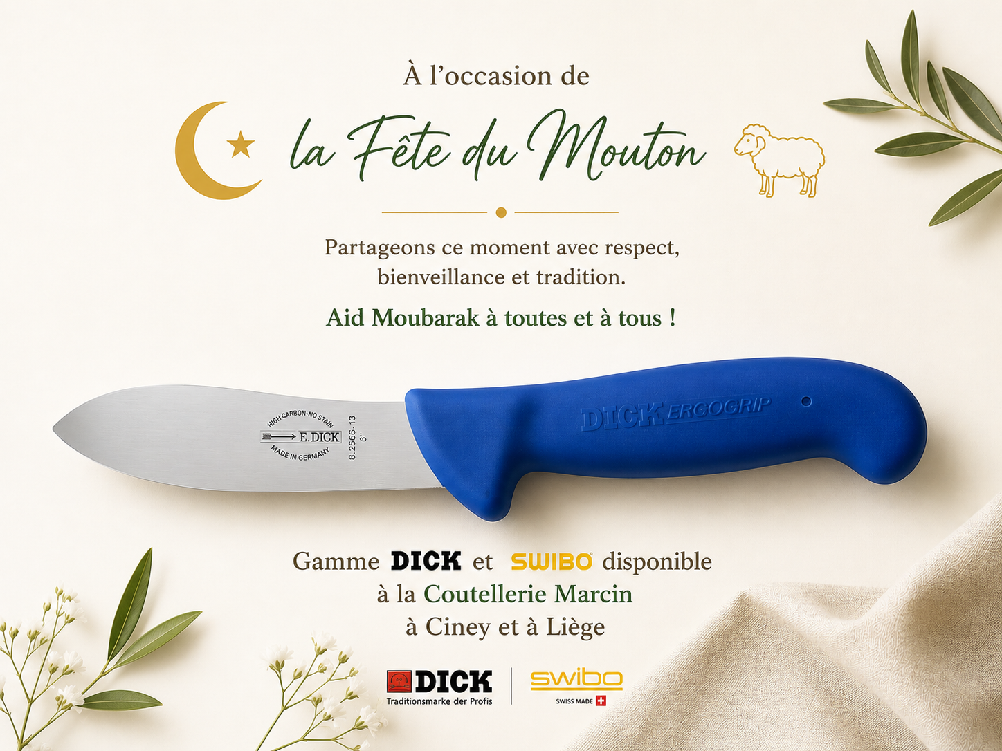 La Fête du Mouton : bien se préparer avec les couteaux Dick et Swibo chez Coutellerie Marcin