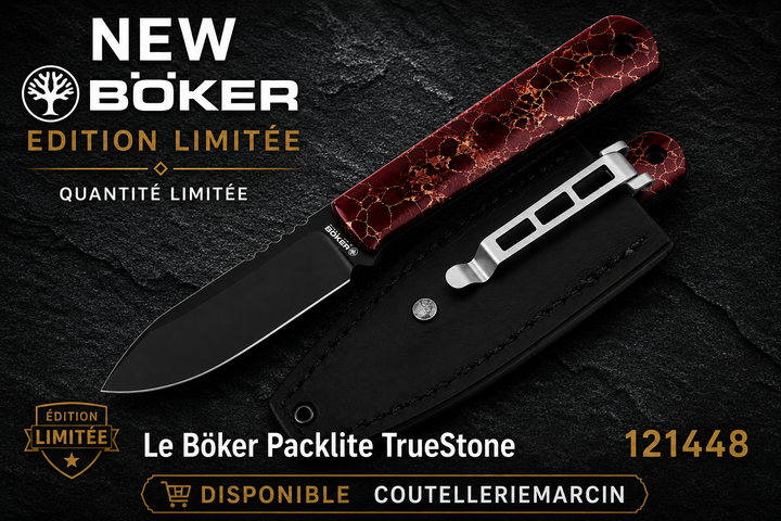 Böker Packlite TrueStone 121448 – Couteau Outdoor Lame Magnacut Edition Limitée