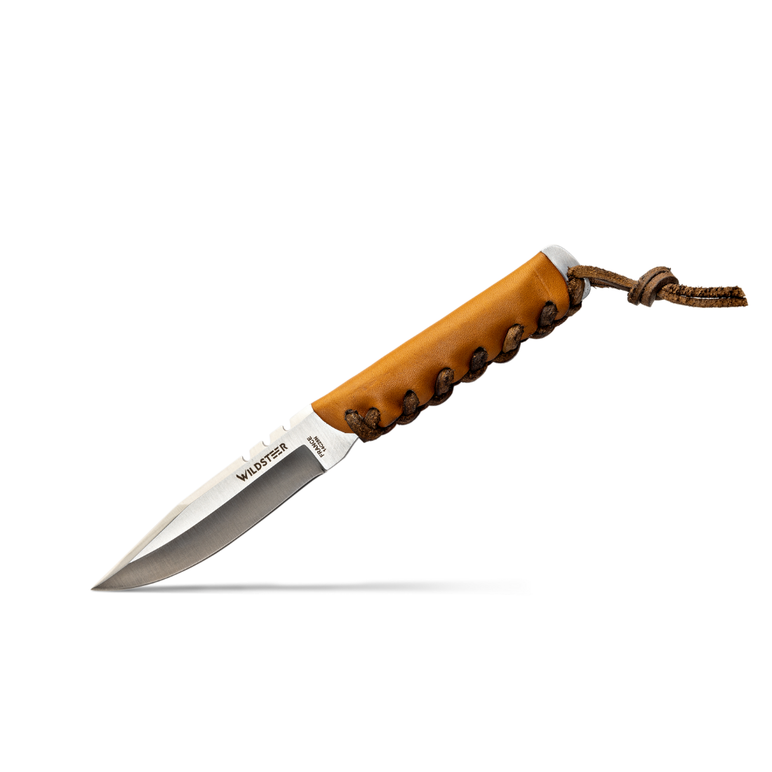 Wildsteer BABY WILD – Couteau Outdoor Premium en Cuir Gold | Lame Sandvik 14C28N