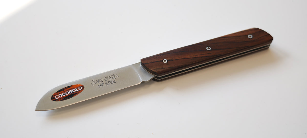 L'Âme d'Emma Par le Fidèle - Couteau de poche pliant - Manche cocobolo - Coutellerie Marcin