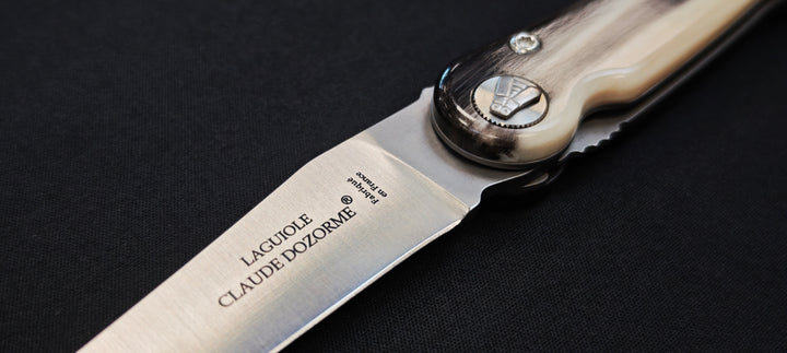 Claude Dozorme 4930CC Laguiole Baroudeur Knife Clear Horn
