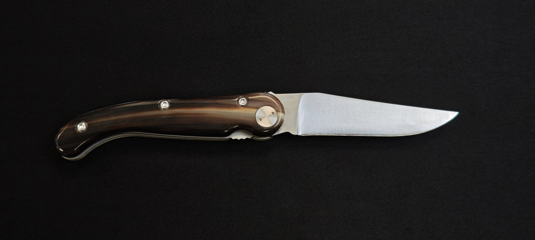 Claude Dozorme 4930CC Laguiole Baroudeur Knife Clear Horn