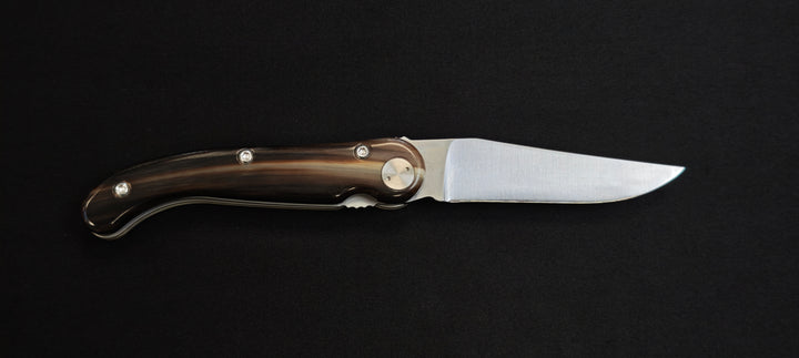 Claude Dozorme 4930CC Laguiole Baroudeur Knife Clear Horn