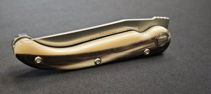 Claude Dozorme 4930CC Laguiole Baroudeur Knife Clear Horn