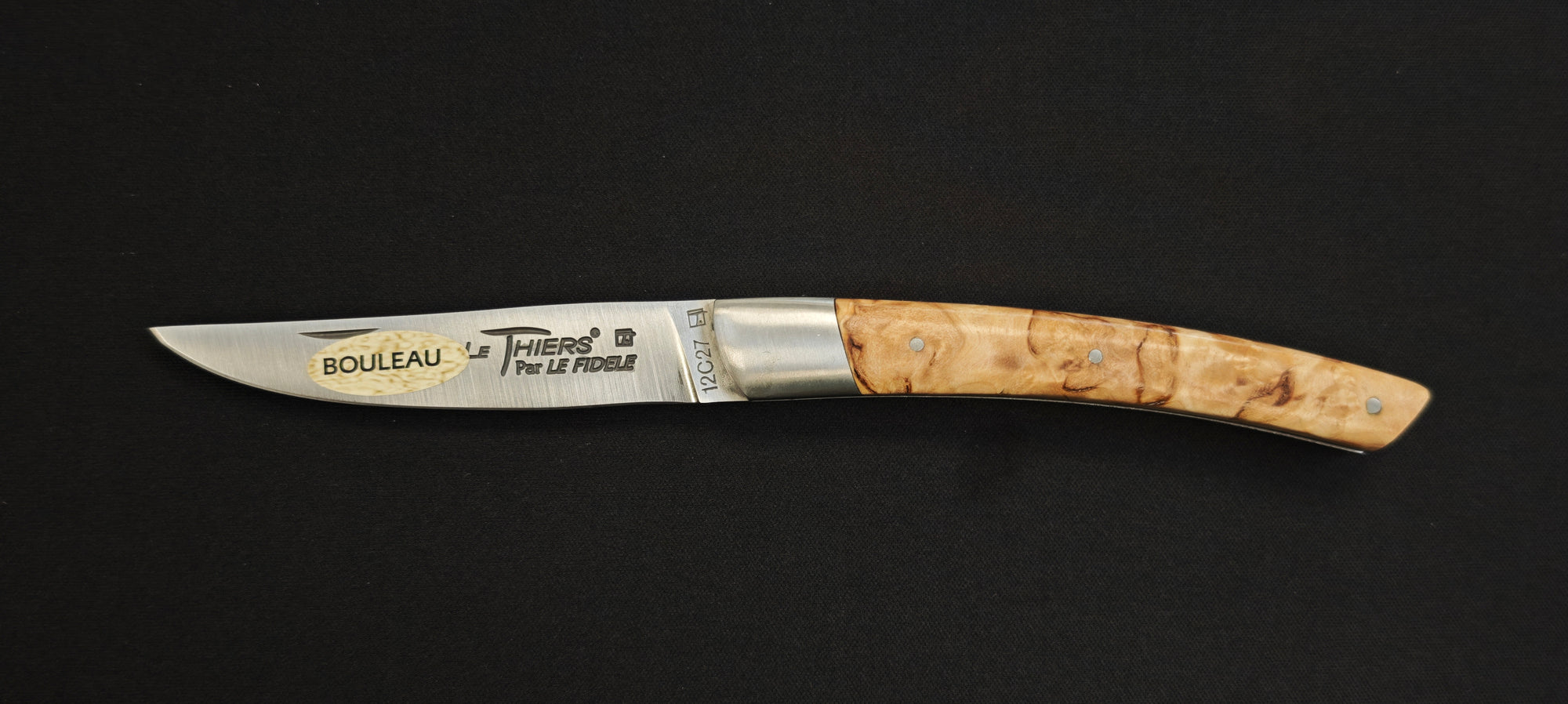 Le Thiers Par le Fidèle T11BL11 Couteau pliant - manche bois de bouleau