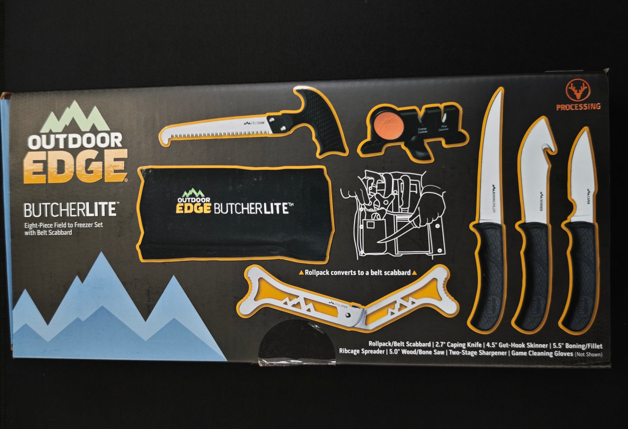 Outdoor Edge ButcherLite BL-1, kit de boucherie 8 pièces