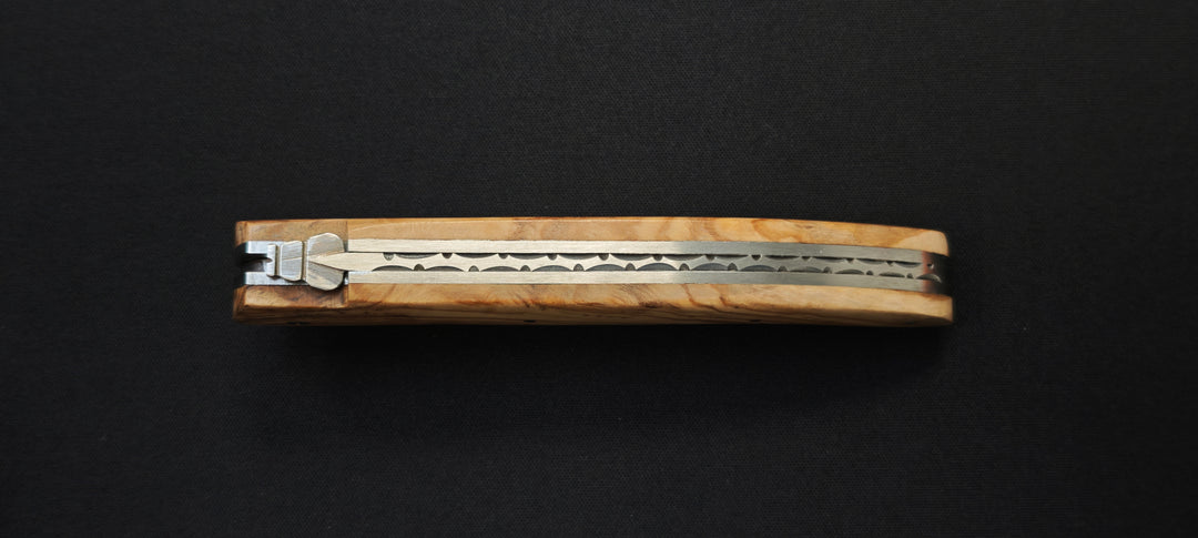 Couteau de Chasse Laguiole en bois d'olivier – Lame Acier Inoxydable