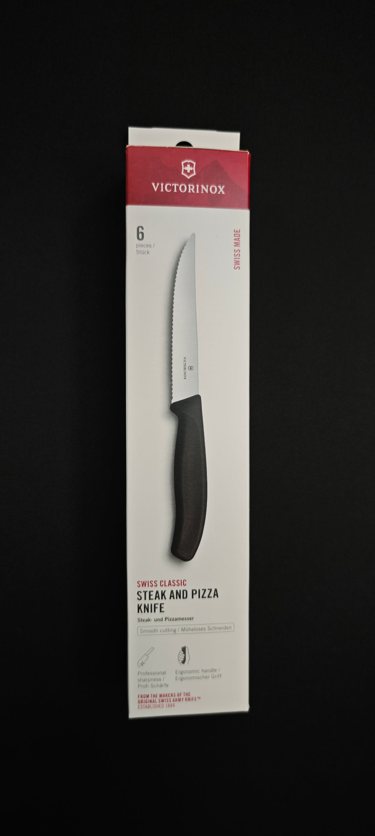 Victorinox 6.7933.12 ( 6793312 ) Couteau à steak et à Pizza " Gourmet " Grand modèle noir 2 pcs
