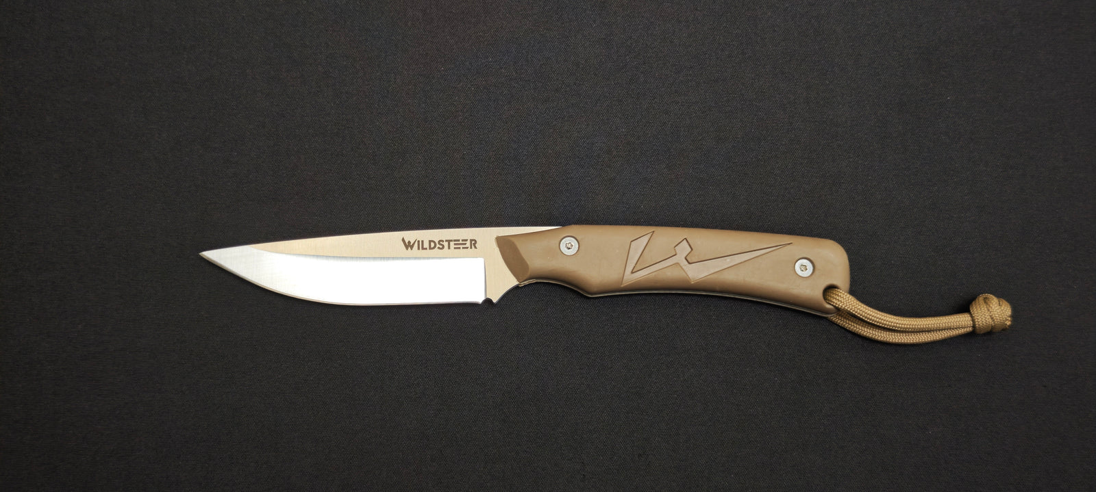 Wildsteer TROLL Coyote – Manche Tactiprène® Coyote – Lame Brossée 14C28N – Étui Kydex – Réf. OTROB10115EK