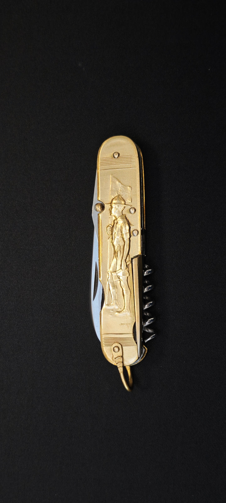 COUPERIER COURSOLLE 1176 – Couteau pliant artisanal - 6 fonctions, manche laiton - Version Sport (Tennis/Scout)