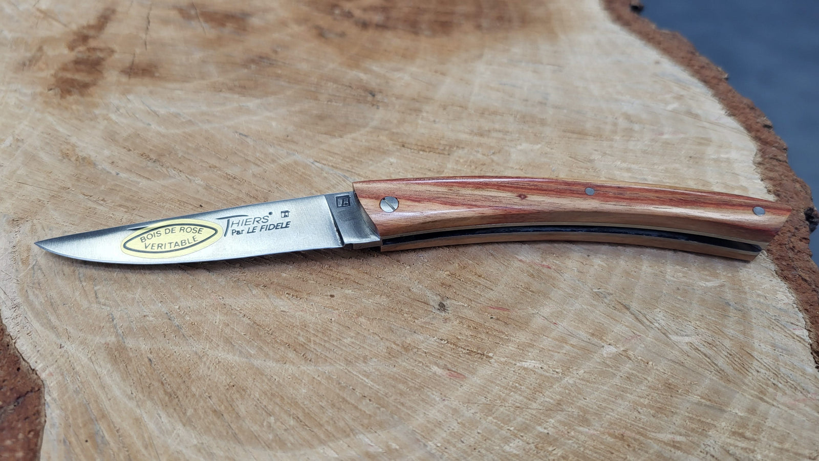 Thiers par Le Fidèle - Couteau pliant en bois de rose - lame 9cm - Coutellerie Marcin
