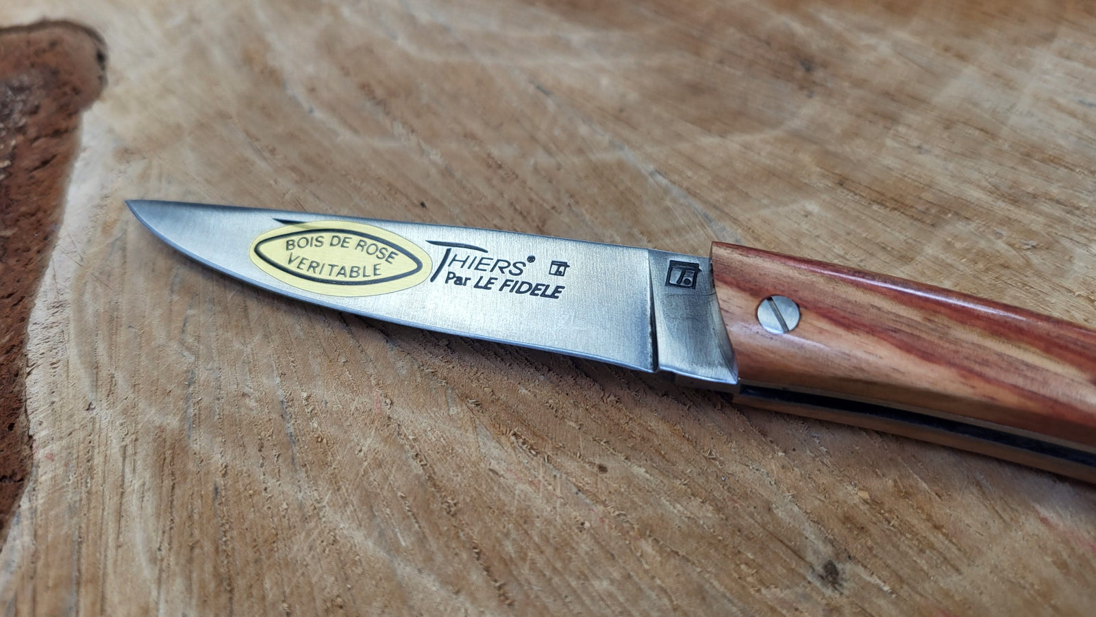 Thiers par Le Fidèle - Couteau pliant en bois de rose - lame 9cm - Coutellerie Marcin