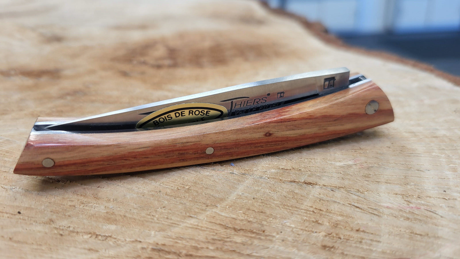Thiers par Le Fidèle - Couteau pliant en bois de rose - lame 9cm - Coutellerie Marcin