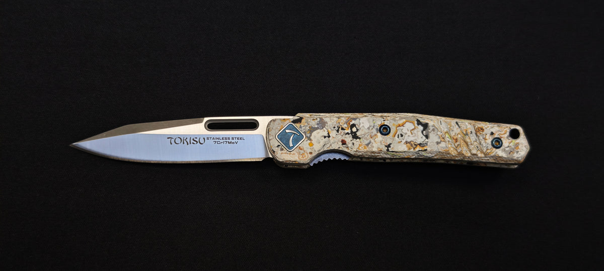 TOKISU Micarta Glacial Couteau de poche pliant – Réf. 25284