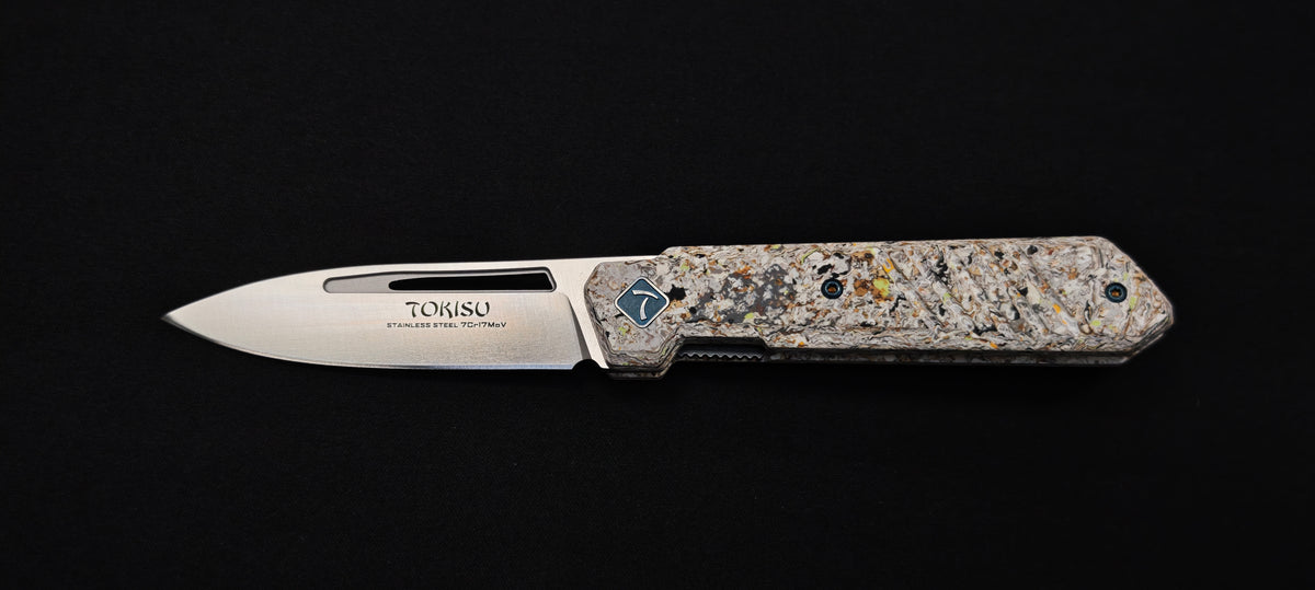 TOKISU Couteau pliant manche Micarta Glacial - Lame 8 cm – Réf. 25285