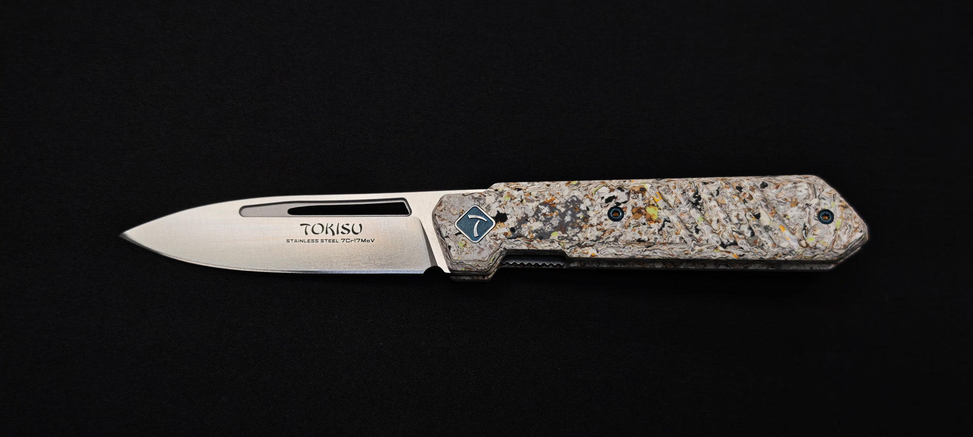 TOKISU Couteau pliant manche Micarta Glacial - Lame 8 cm – Réf. 25285