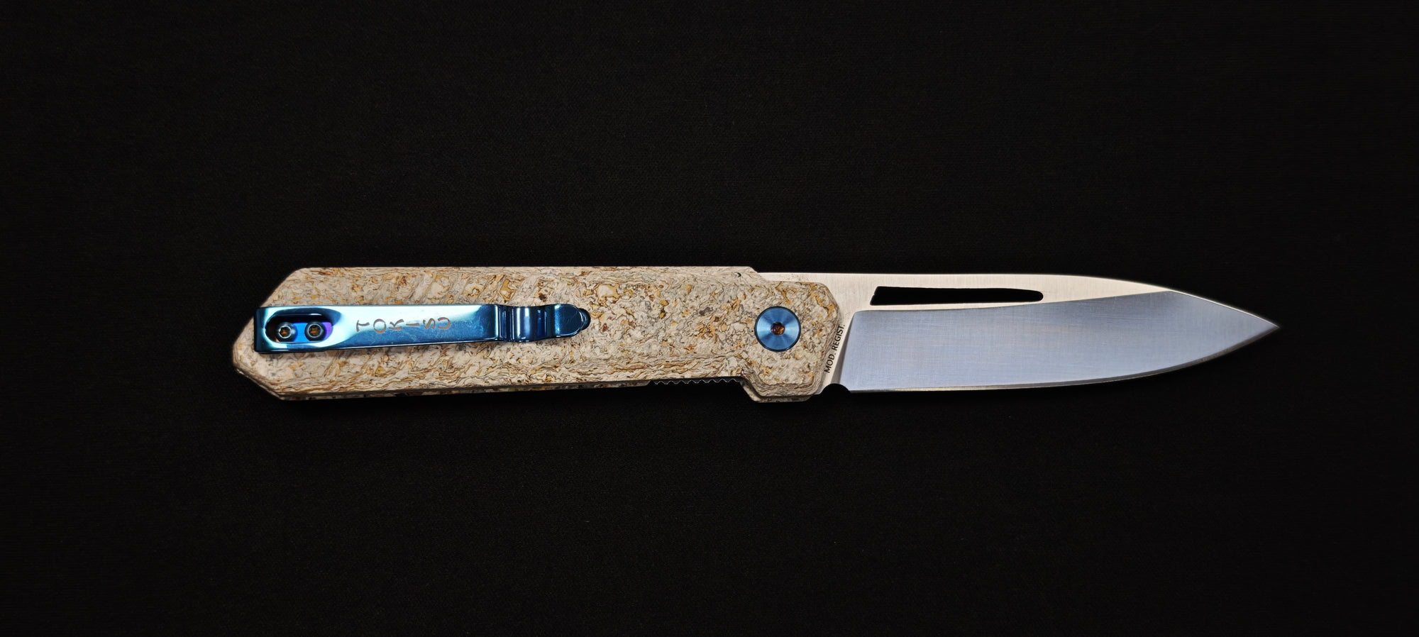 TOKISU Couteau pliant manche Micarta Glacial - Lame 8 cm – Réf. 25285