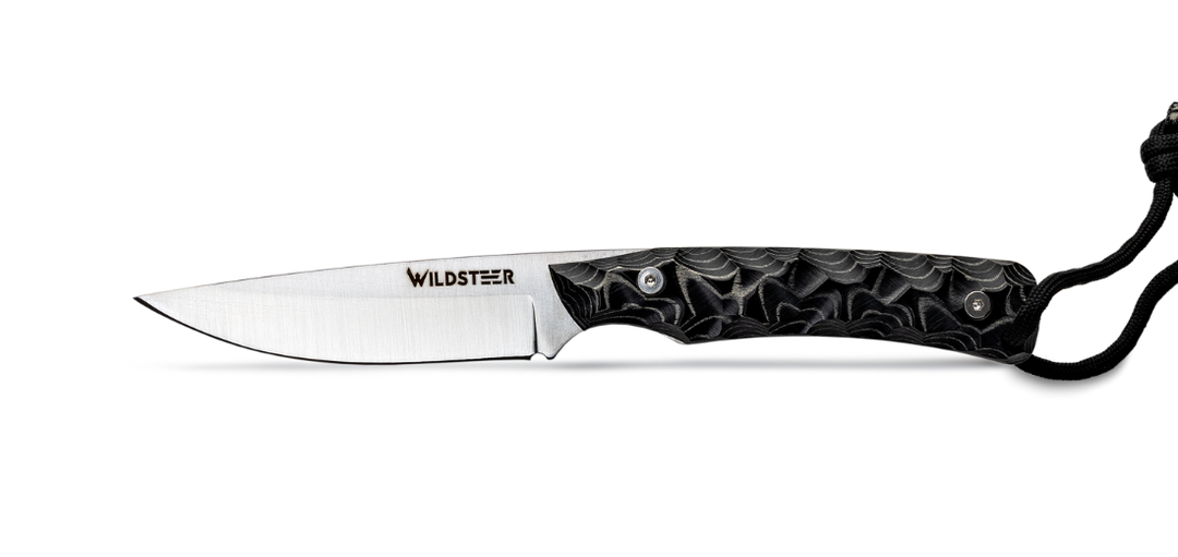 Couteau WILDSTEER TROLL TOXIFIÉ – Lame brossée 14C28N & manche pakkawood noir