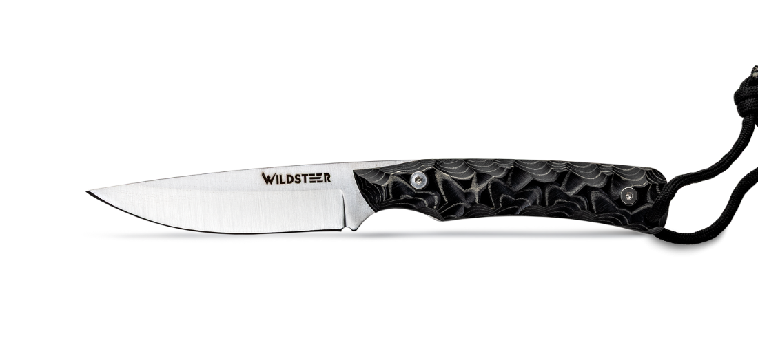 Couteau WILDSTEER TROLL TOXIFIÉ – Lame brossée 14C28N & manche pakkawood noir