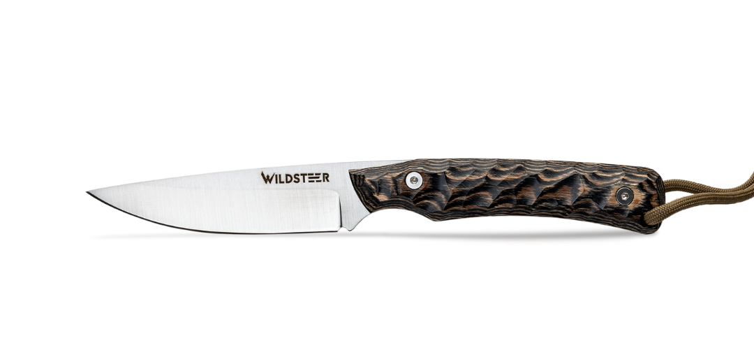 Wildsteer TROLL Toxifié – Manche Pakkawood Marron | Couteau Compact Outdoor 14C28N