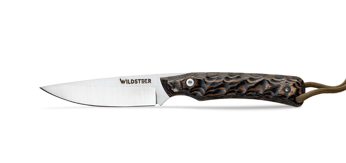 Wildsteer TROLL Toxifié – Manche Pakkawood Marron | Couteau Compact Outdoor 14C28N